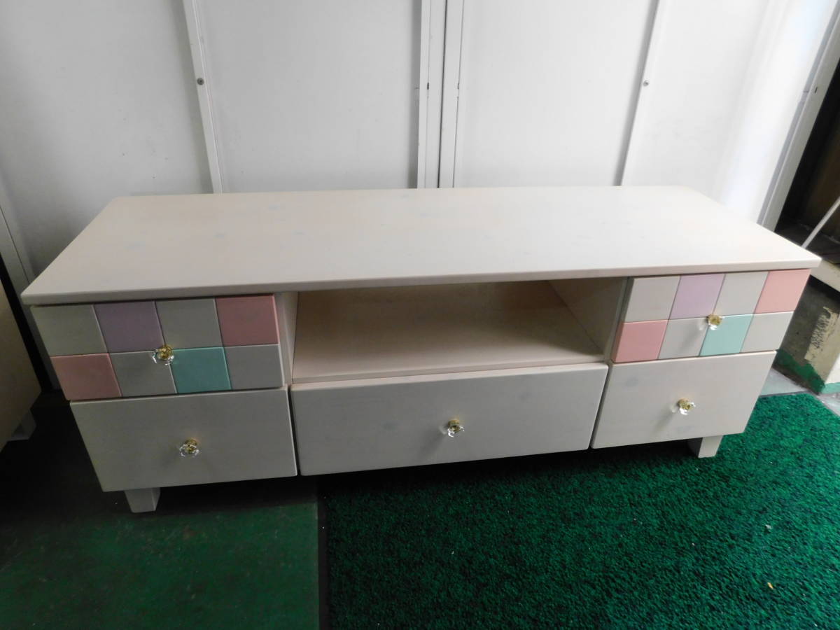 テレビボード テレビ台 ローボード 姫系 キッズ 子供部屋 パステル ピンク 完成品 マカロン の落札情報詳細 ヤフオク落札価格情報 オークフリー スマートフォン版
