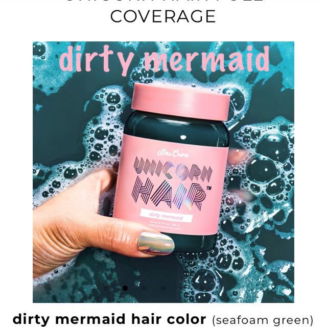 【新品・最安・正規品】LimeCrime ダーティーマーメイド200ml エンシェールズ マニックパニック ヘアカラー 緑 青 グリーン ライムクライム : Lime Crime Full Coverage Unicorn Hair Dye, Dirty