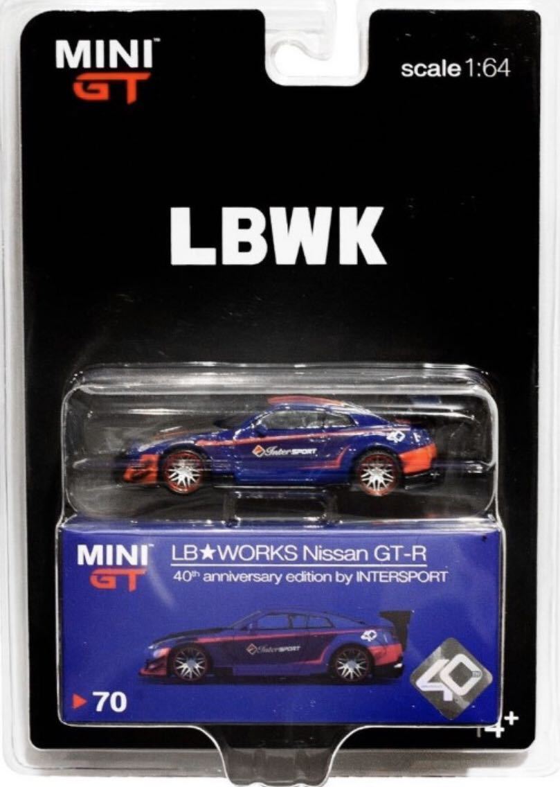 ミニカー LBWK MINIGT GT-R 40th anniversary Mini GT 1:64 LB Works Nissan GT-R #70 INTERSPORT 40th