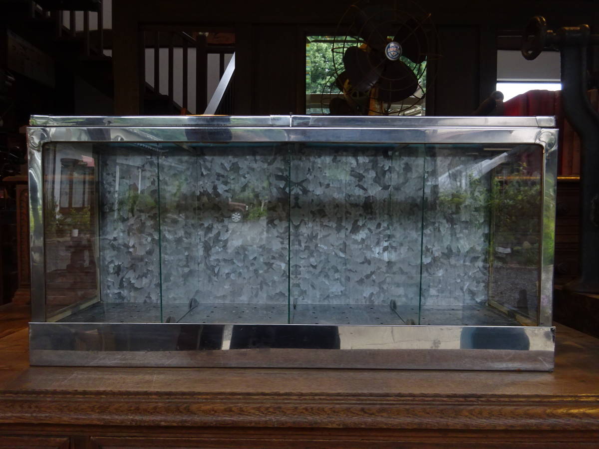 アンティークブリキガラスケース2個セット