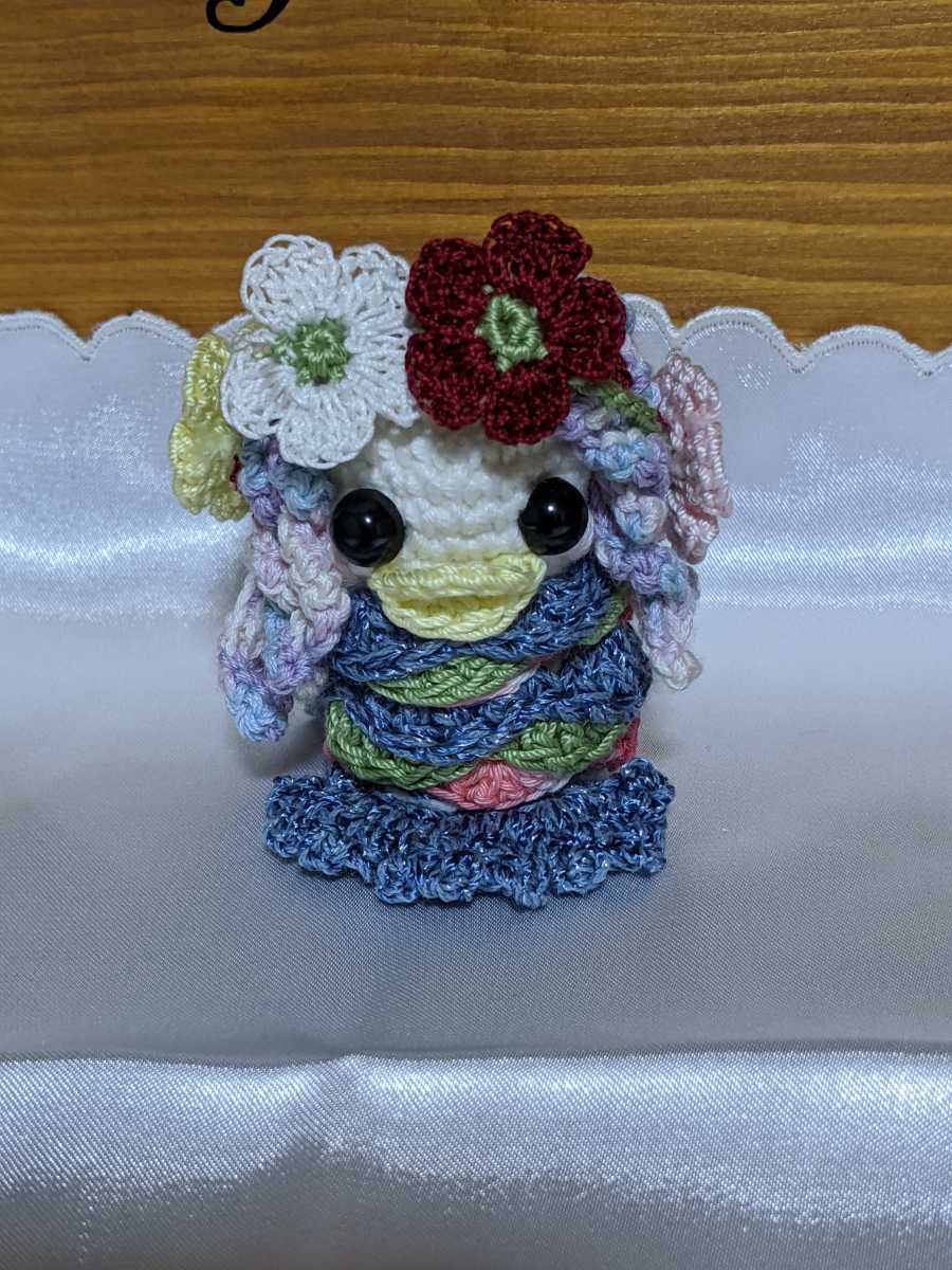新品 妖怪アマビヱ様 あみぐるみ 花飾り 手編み ハンドメイド レース編み の落札情報詳細 ヤフオク落札価格情報 オークフリー スマートフォン版