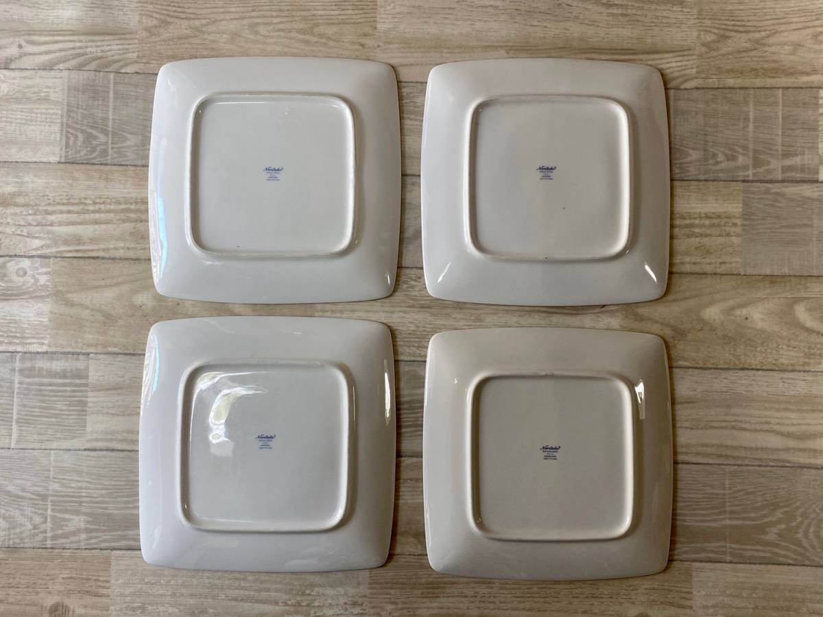 【新品・未使用】ノリタケ ハートフォード スクエアプレート4枚組 送料無料 Noritake ノリタケ 4枚セット】スクエアプレート 四角皿 バラ