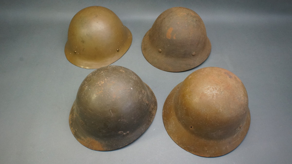 x75 大日本帝国 陸軍 鉄帽 鉄兜 当時物 軍装 まとめて 4点 ジャンク 検