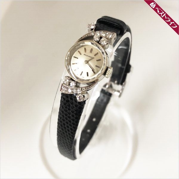 希少 モバード ダイヤモンド 手巻き 金無垢 WG カクテルウォッチ 稼動 ...