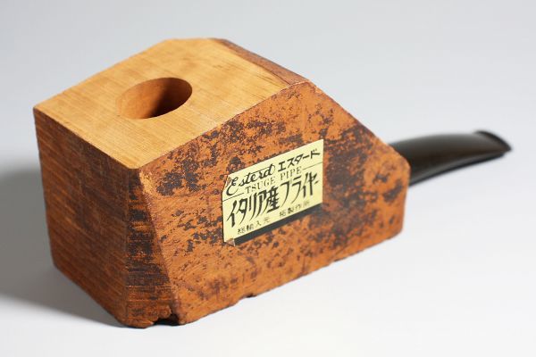 NK23920 TSUGE PIPIE 原木パイプ・曲(イタリア) ＋木調パイプ台 検