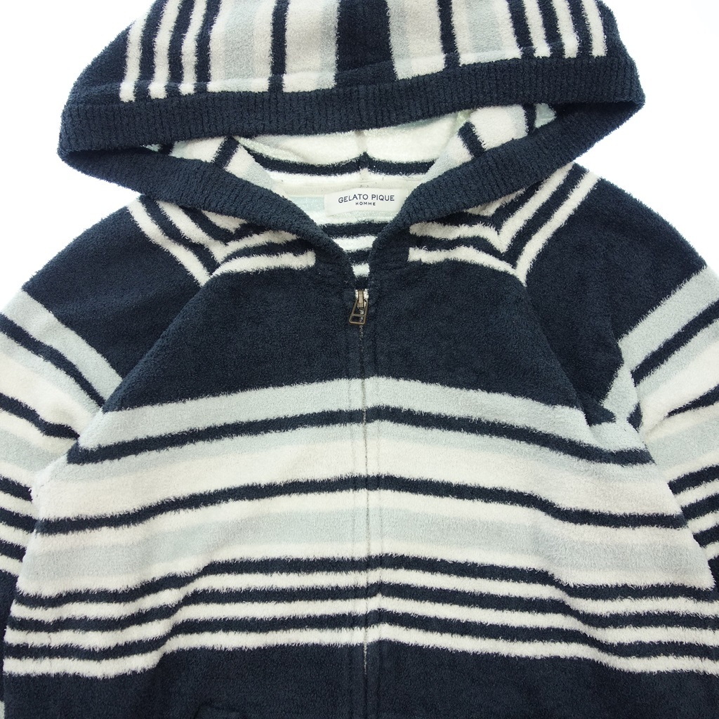 中古 Gelato Pique Homme ジェラートピケオム ボーダー柄 パイル地 ルームウェア ショーツ パーカー セットアップ L ネイビー メンズ の落札情報詳細 ヤフオク落札価格情報 オークフリー スマートフォン版