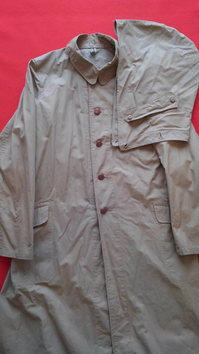 旧日本陸軍　軍服　三式雨衣　大号　フード付き　当時物　【管番346】 委託品 日本陸軍三式外套雨衣大号 軍服 軍衣 日本軍 大礼服の落札情報