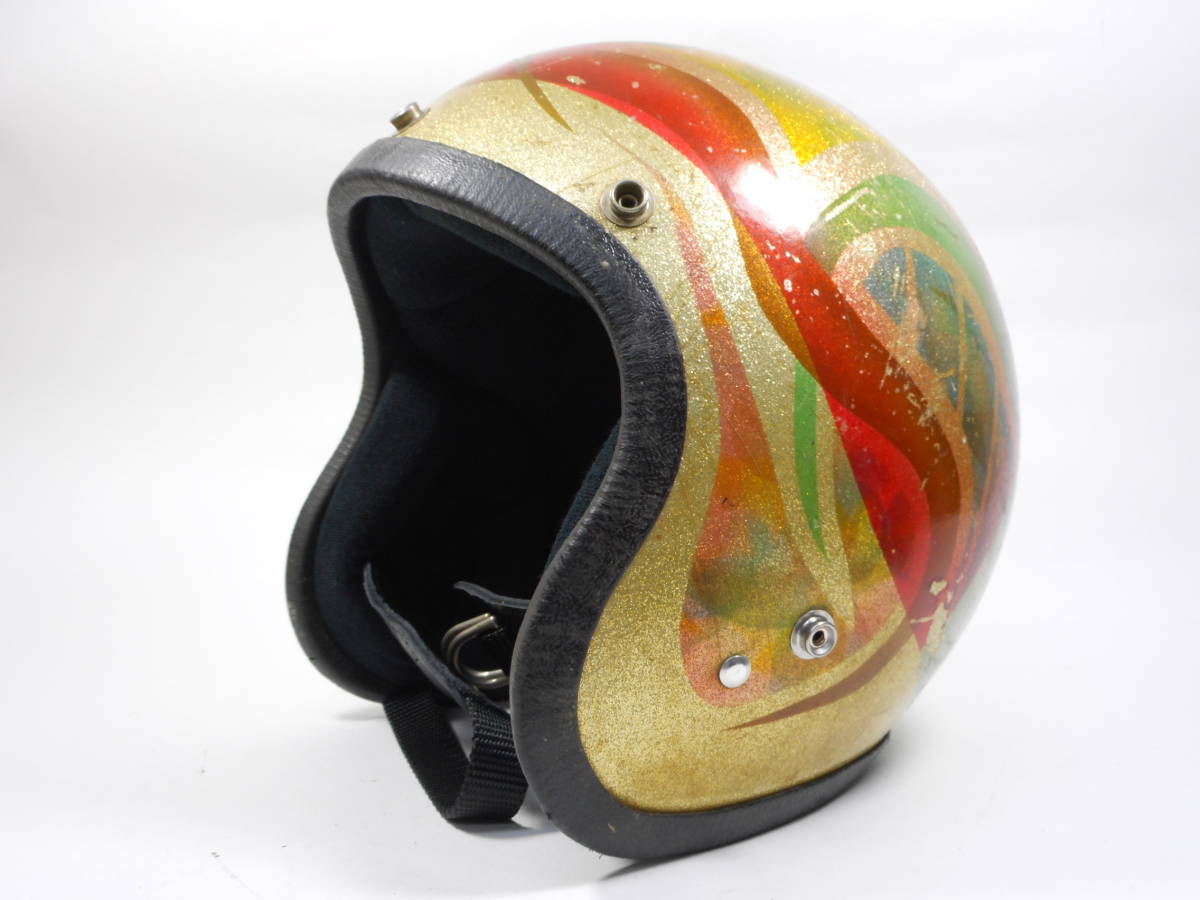 60s STERLING PRO ジェットヘルメット OLDサイケ柄！ M ☆ 60年代