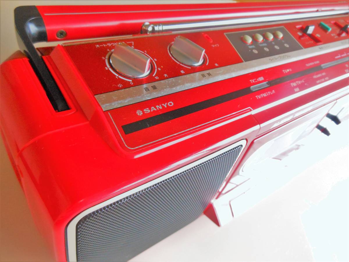 80s SANYO ダブルラジカセ U4-W60 人気色「赤」オートリバース
