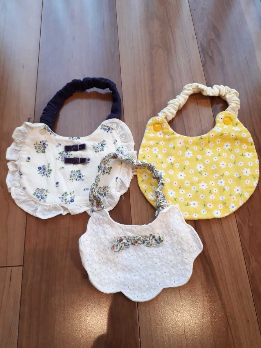 美品 ベビー小物 スタイ 女の子 よだれかけ プティマイン 手作り 3枚セット の落札情報詳細 ヤフオク落札価格情報 オークフリー スマートフォン版