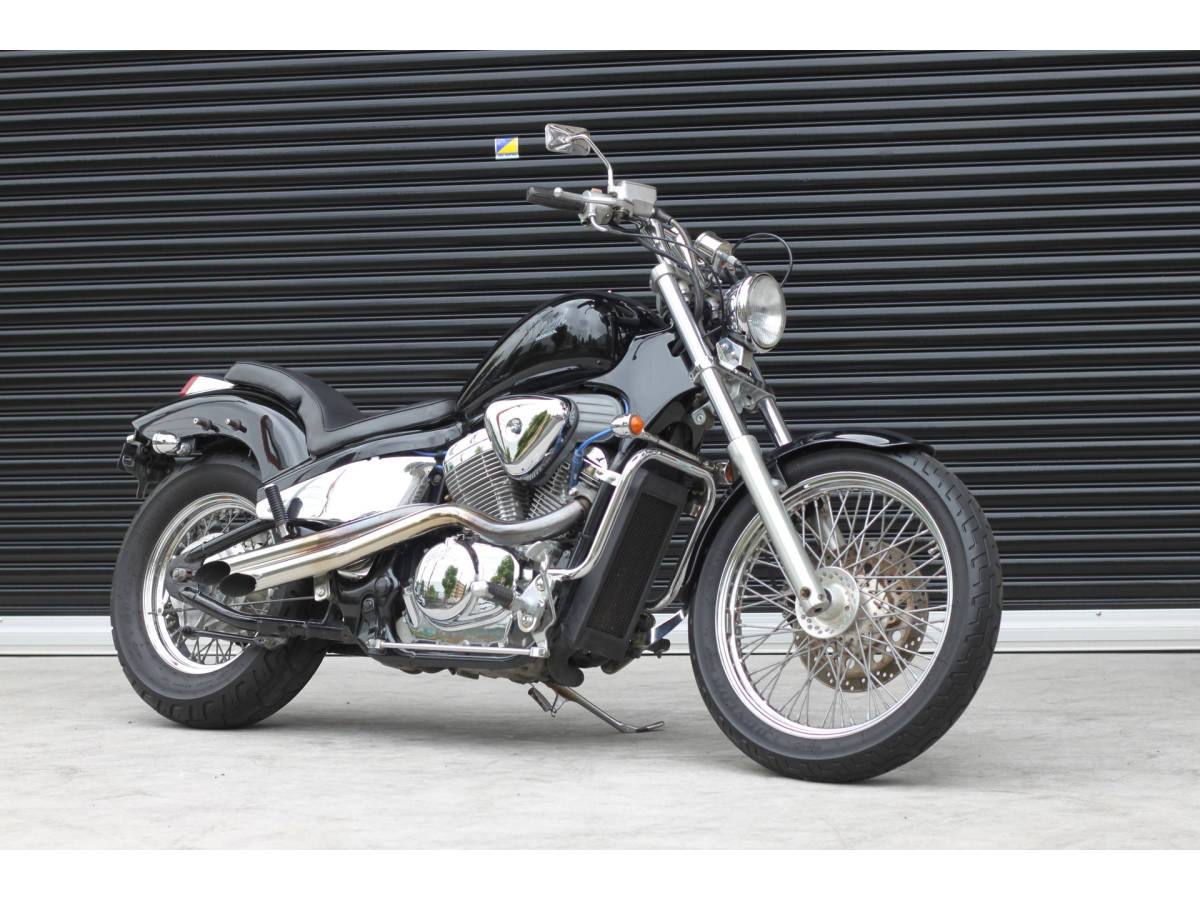 スティード400.NC26.デイトナ.ロングスラッシュカットマフラー