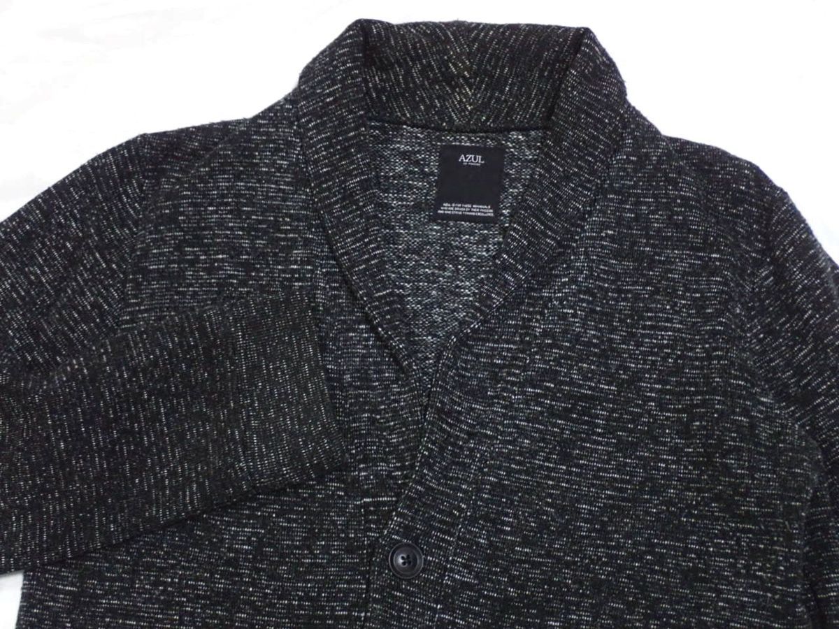 Azul By Moussy アズールバイマウジー ショールカラー ニットジャケット メンズl 霜降りブラック ストレッチ カーディガン の落札情報詳細 ヤフオク落札価格情報 オークフリー スマートフォン版