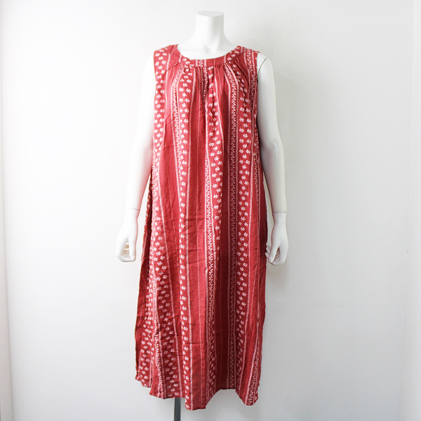 美品 Sm2 Samansa Mos2 サマンサモスモス コットンレーヨン 花柄 ノースリーブ ワンピース F レッド の落札情報詳細 ヤフオク落札価格情報 オークフリー スマートフォン版