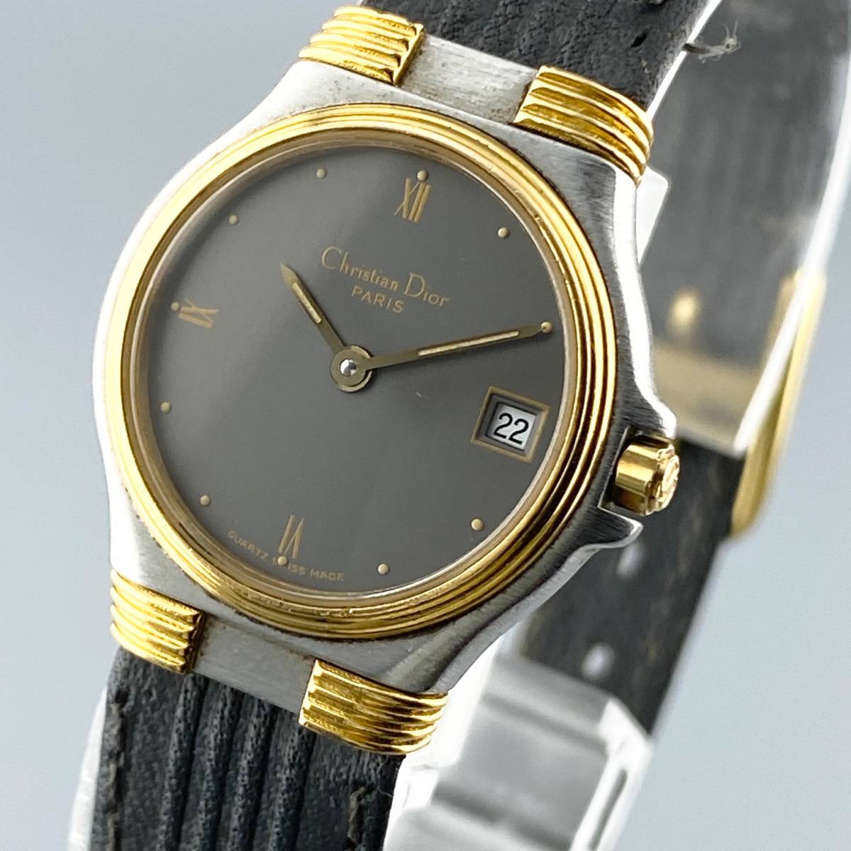 クリスチャンディオール32.14.02 ラウンドフェイス腕時計レディース