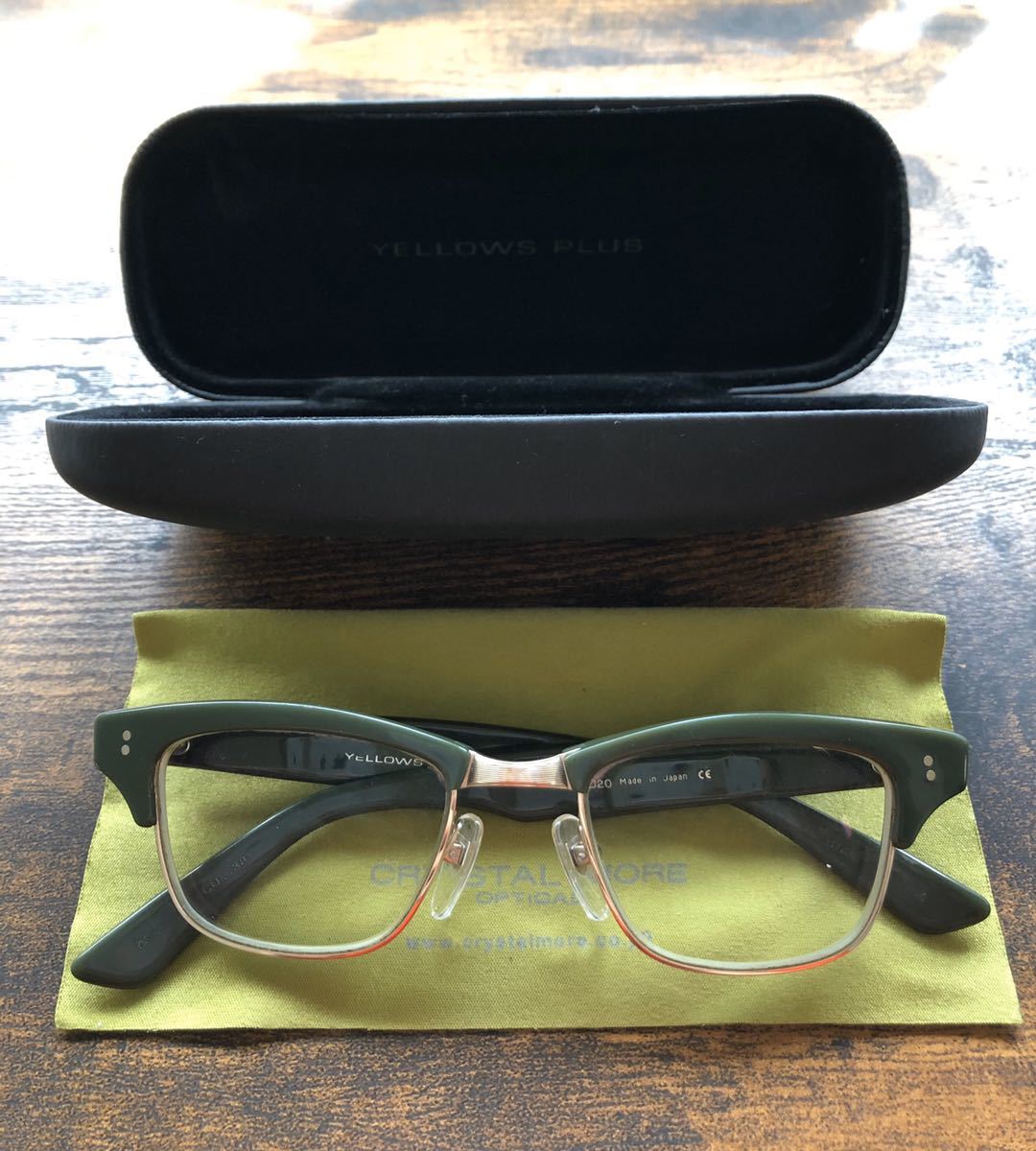 YELLOWS PLUS 眼鏡 フレーム サーモント ブローライン 市松模様  