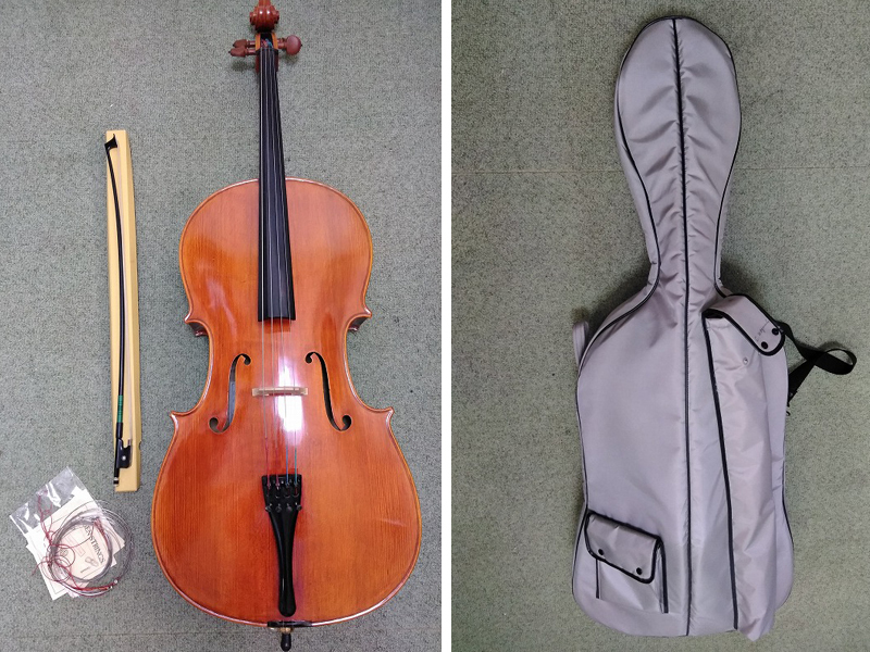 スズキ チェロ ソフトケース 弓付き ☆チェロ☆geminiano model5 中国