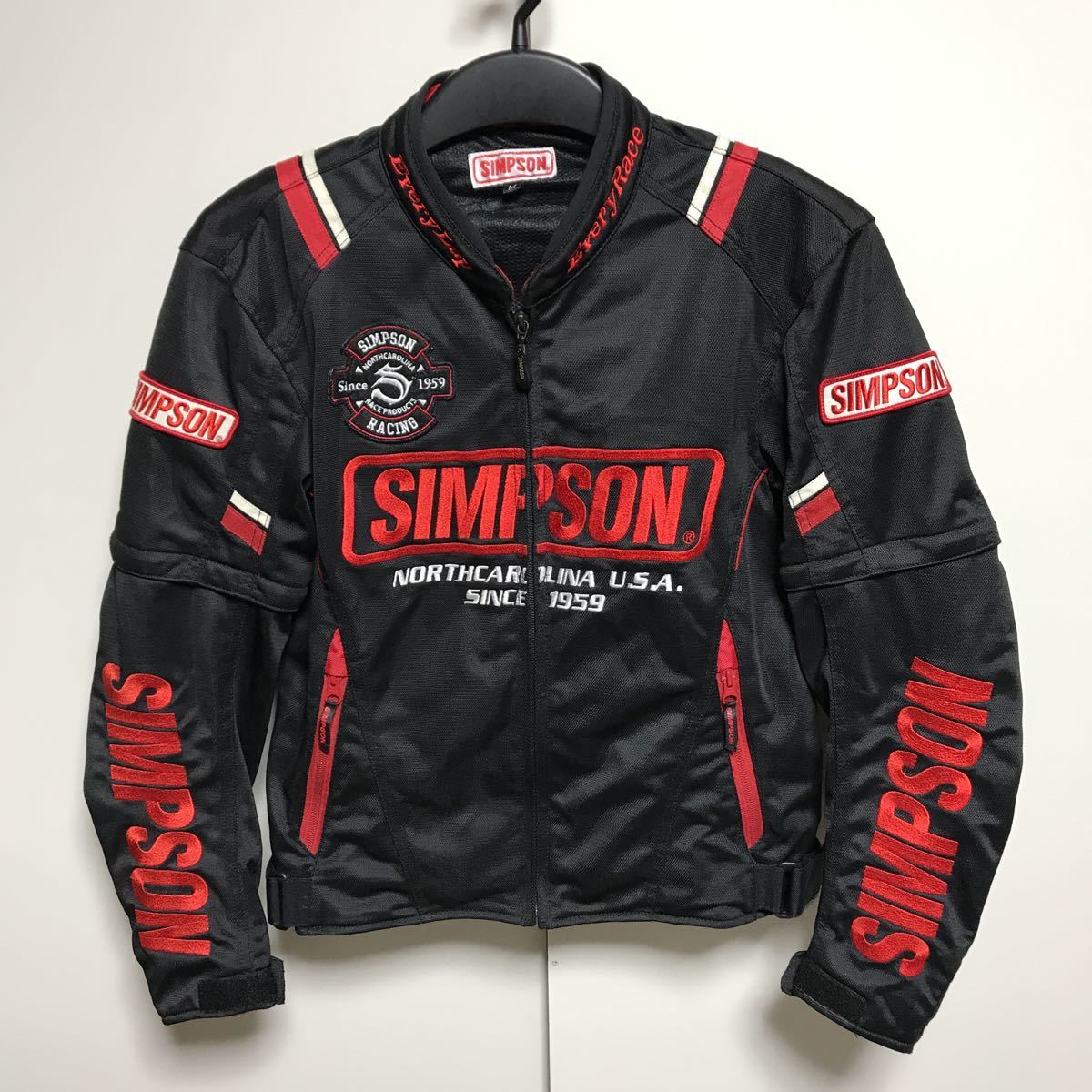 SIMSON フード付きジャケット LL 黒/赤