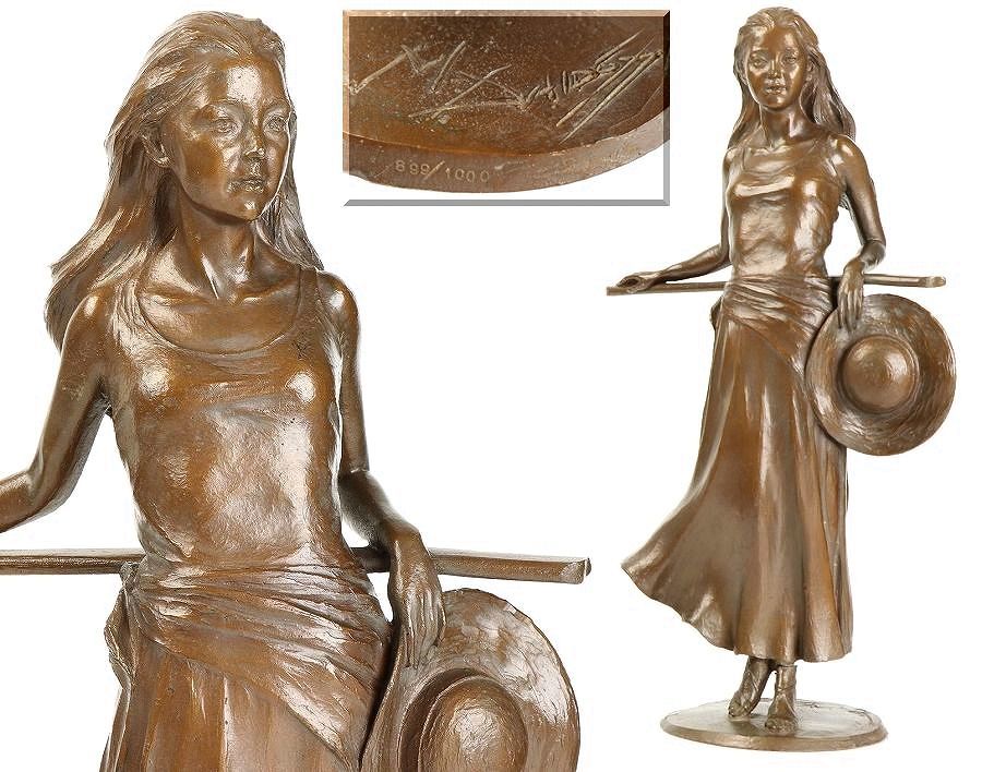 大道寺光弘作 ブロンズ像 藍色の風 З 1円 送料無料 中古品