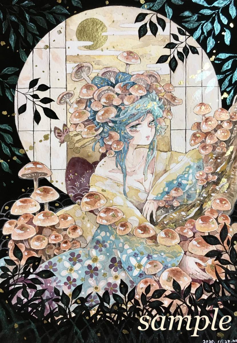 新品 手描きイラスト 創作 オリジナル 真暗森のキノコ姫 エノキタケ リメイク アクリルガッシュ 色鉛筆 B5サイズ の落札情報詳細 ヤフオク落札価格情報 オークフリー スマートフォン版