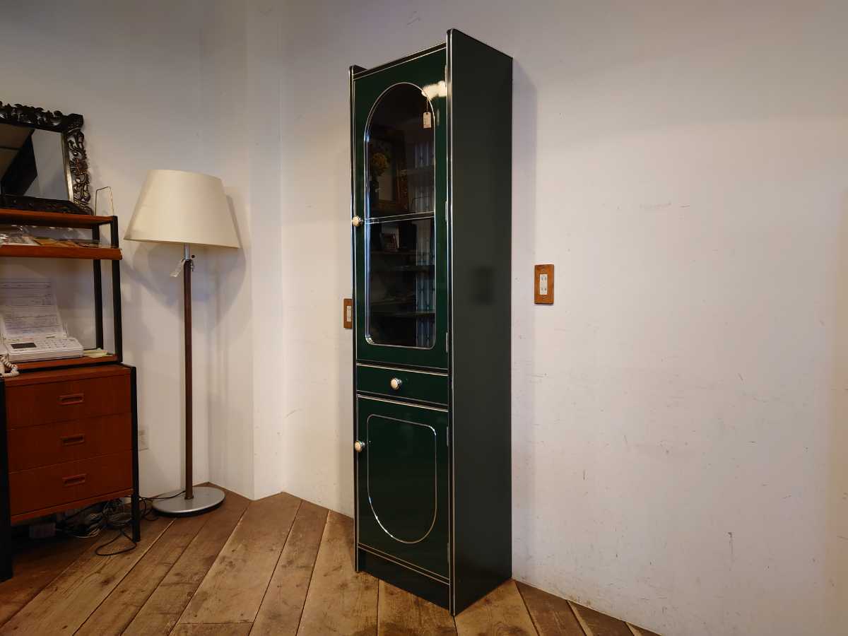 レトロポップ ビンテージ スリム キャビネット グリーン CA-174/昭和