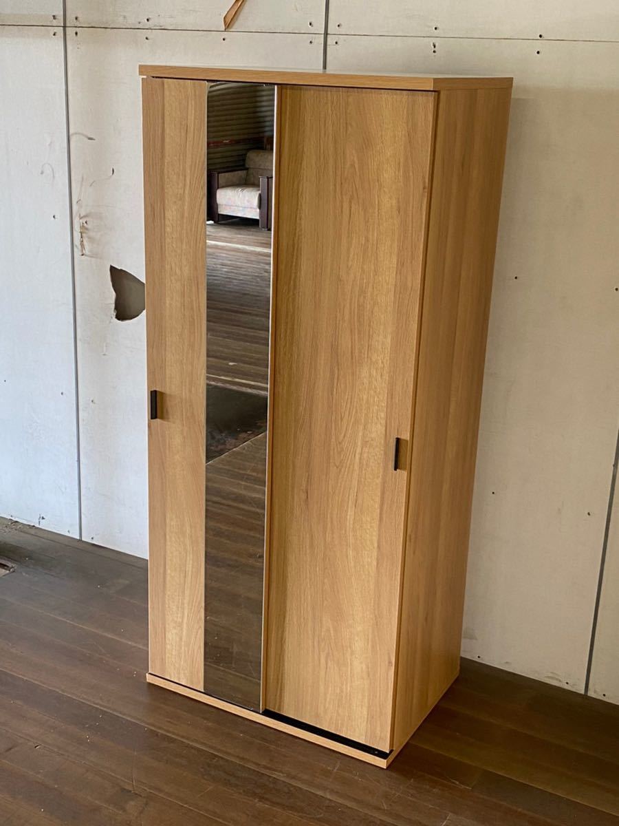 新品 ワードローブ 木製 大容量 クローゼット 収納キャビネット 収納棚 収納家具 扉 引出 おしゃれ 引き戸 壁面 大川家具 ミラー ナチュラル の落札情報詳細 ヤフオク落札価格情報 オークフリー スマートフォン版