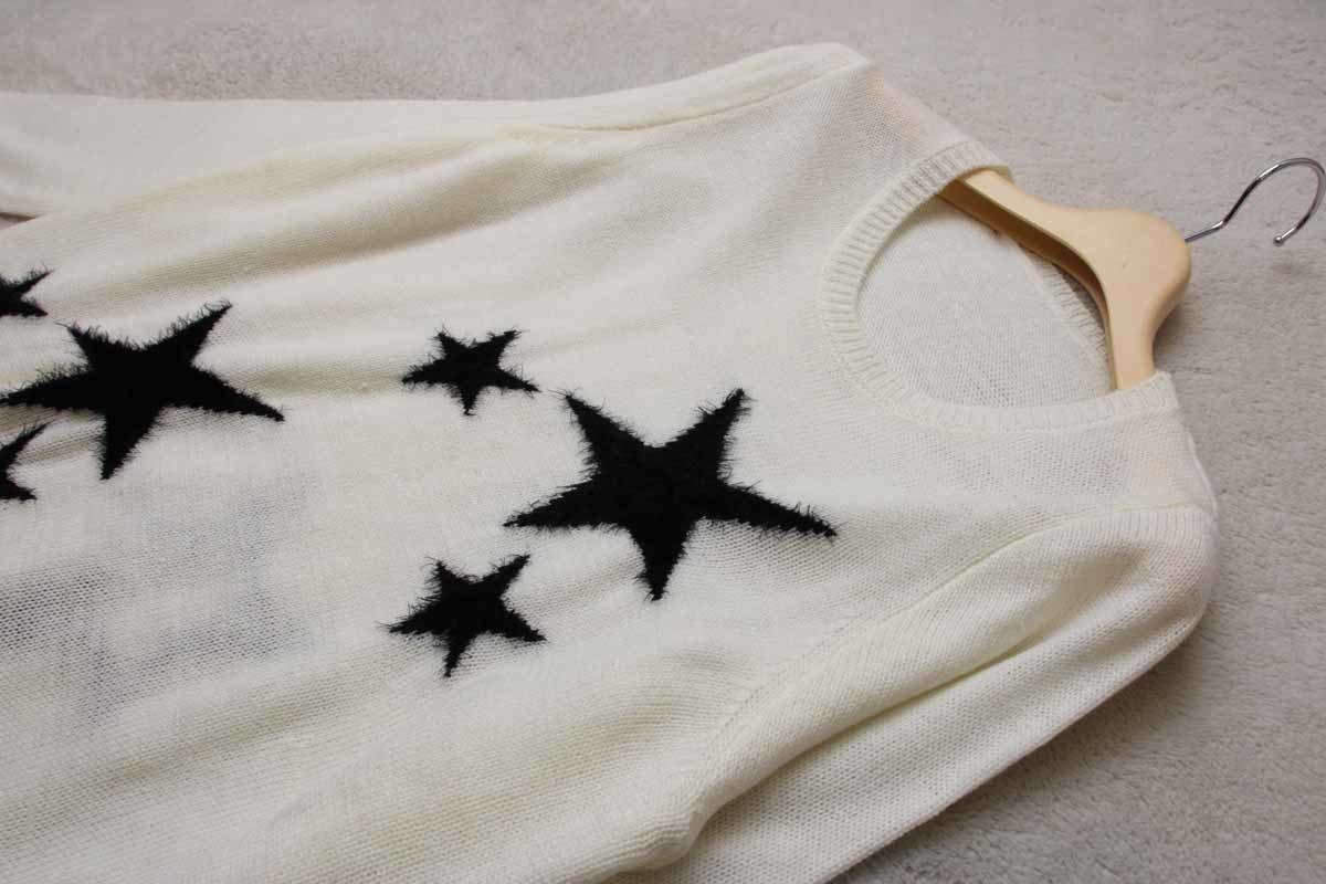 新品 12 708 新品 星柄ジャガードチュニックワンピース オフホワイトｆサイズ の落札情報詳細 ヤフオク落札価格情報 オークフリー スマートフォン版