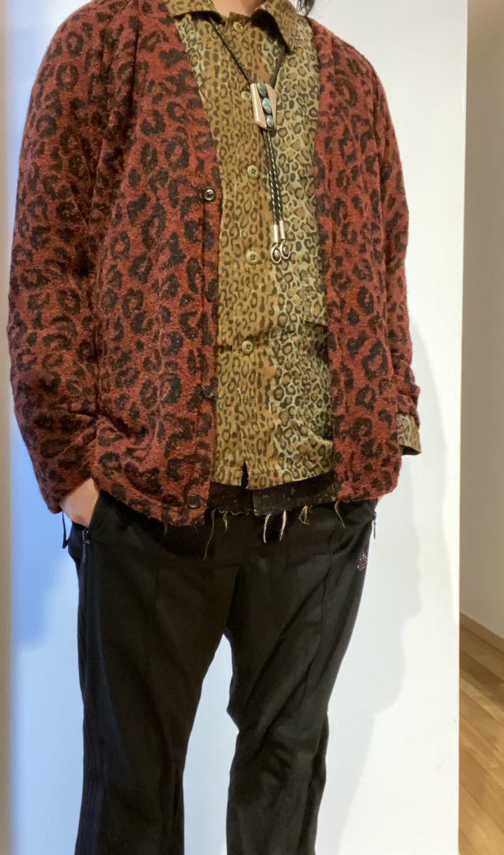 Needles ニードルズ V Neck Cardigane - Leopard Knit Jq レオパード