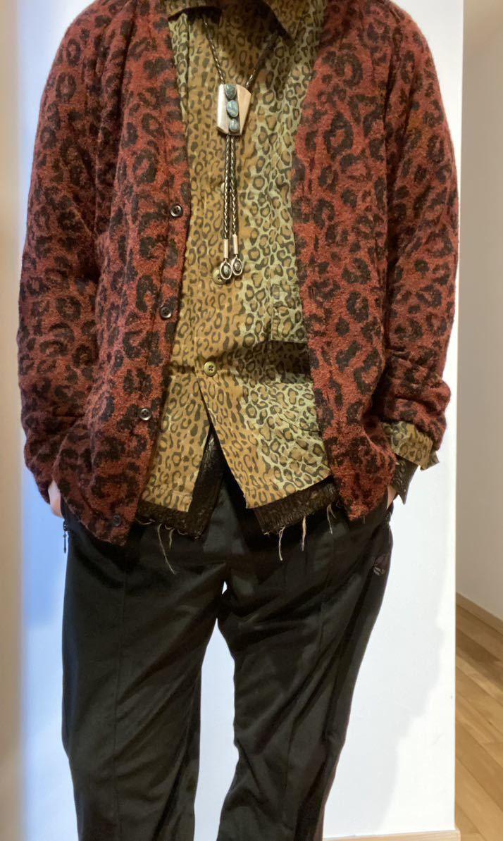 Needles ニードルズ V Neck Cardigane - Leopard Knit Jq レオパード