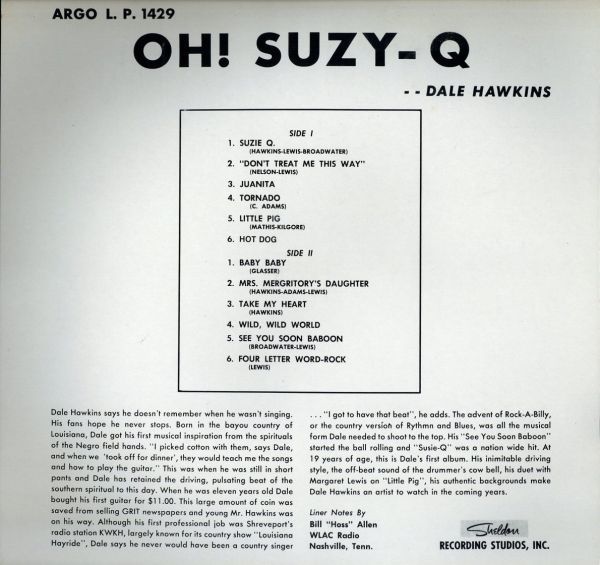 レコード デイル ホーキンス Dale Hawkins スージーq Oh Suzy Q ロカビリー An2 の落札情報詳細 ヤフオク落札価格情報 オークフリー スマートフォン版