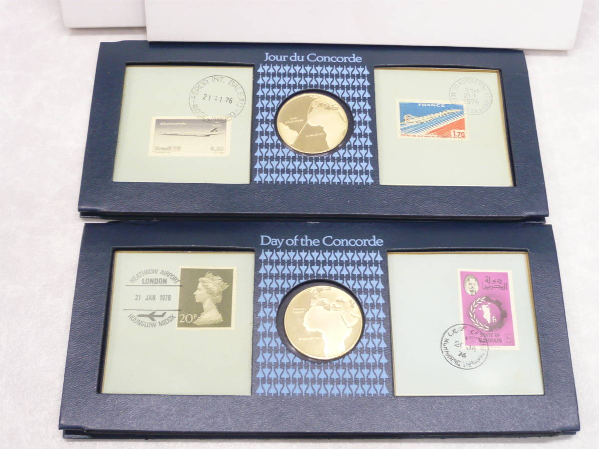 超音速旅客機 コンコルド コンコルド 就航記念 銀メダル / 切手 セット