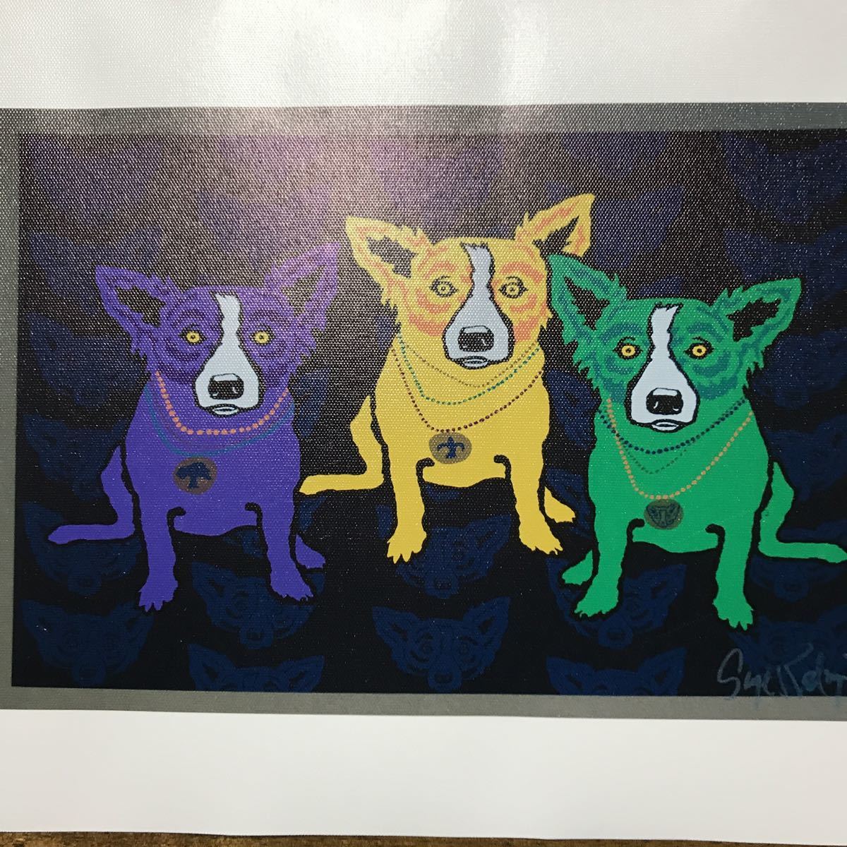 新品 ジョージ ロドリーゲ 幸せの青い犬 ブルードッグ プリントg の落札情報詳細 ヤフオク落札価格情報 オークフリー スマートフォン版