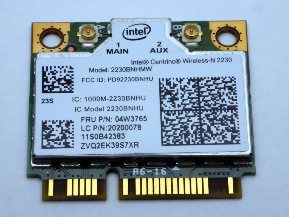 LENOVO純正 無線LANカード Intel Centrino WirelwssN 2230 2230BNHMW (FRU04W3765) LC P/N20200078の落札情報詳細 LENOVO純正 無線LANカード Intel Centrino WirelwssN 2230 2230BNHMW (FRU04W3765) LC P/N20200078の落札情報詳細