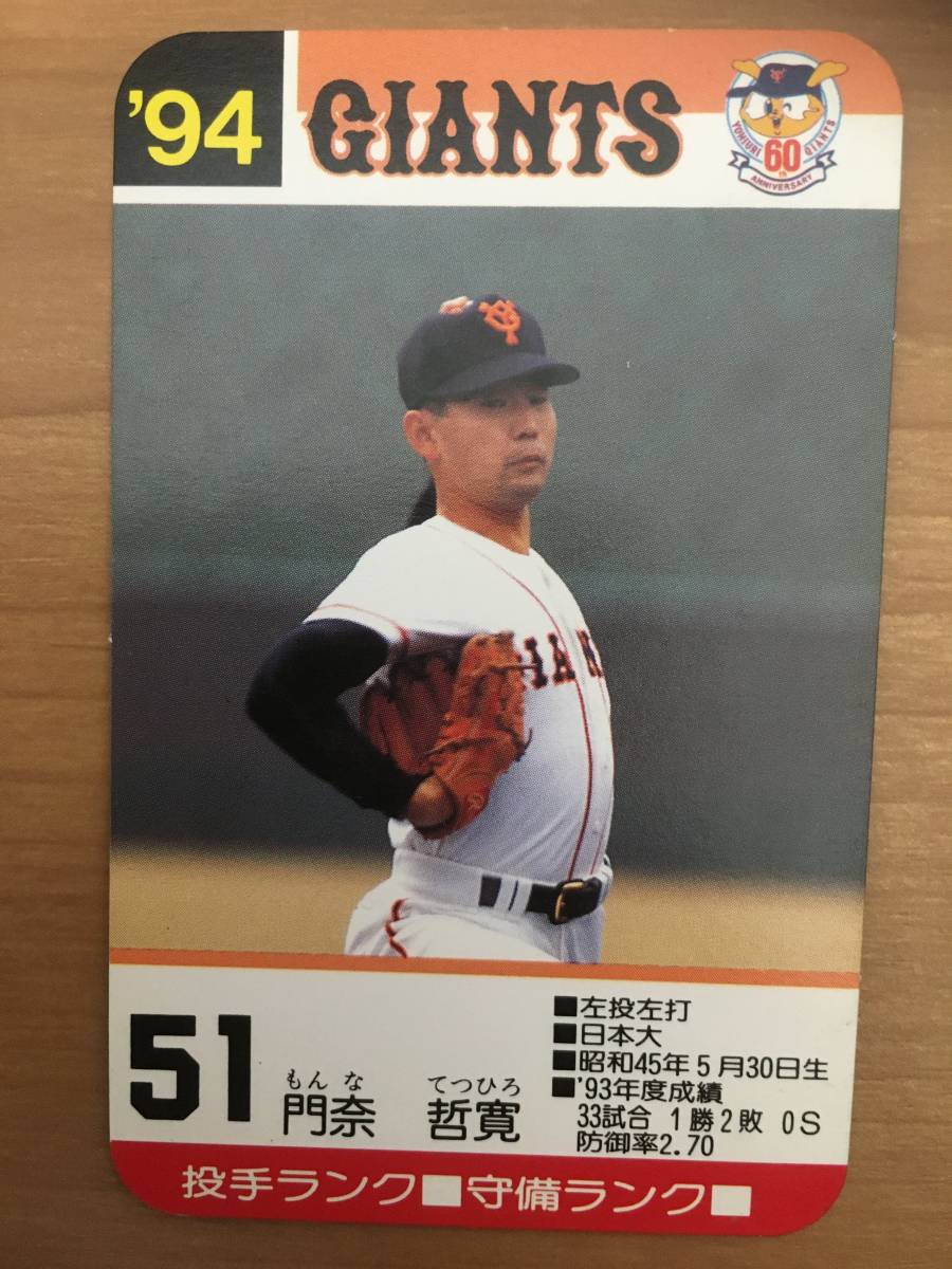タカラ プロ野球カードゲーム '94年 読売ジャイアンツ 門奈 哲寛（1枚