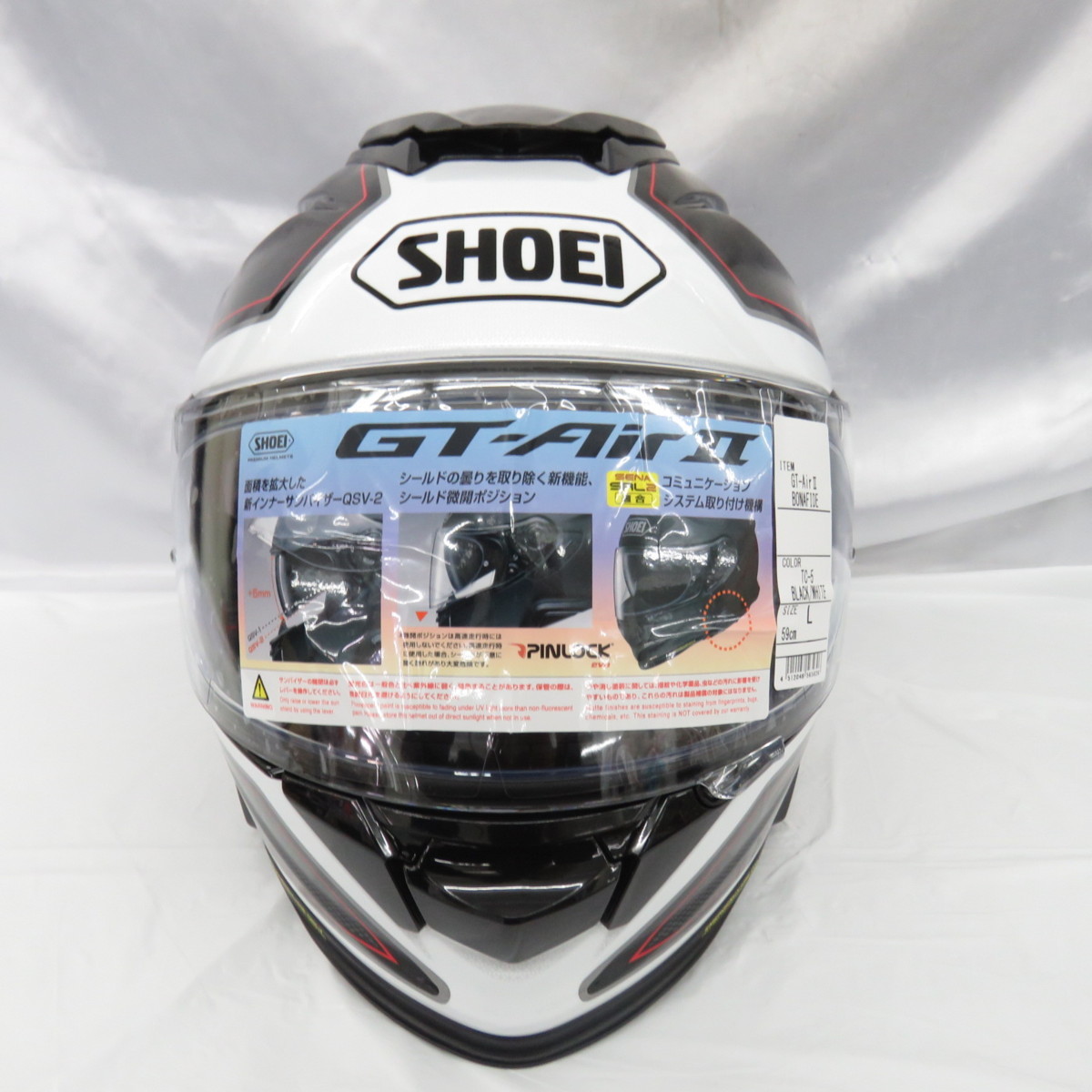 SHOEI GT-Air II AFFAIR ホワイト/ブラック SHOEI GT-AIR II AFFAIR Lサイズ 59cm 2019年11月製造 ピン