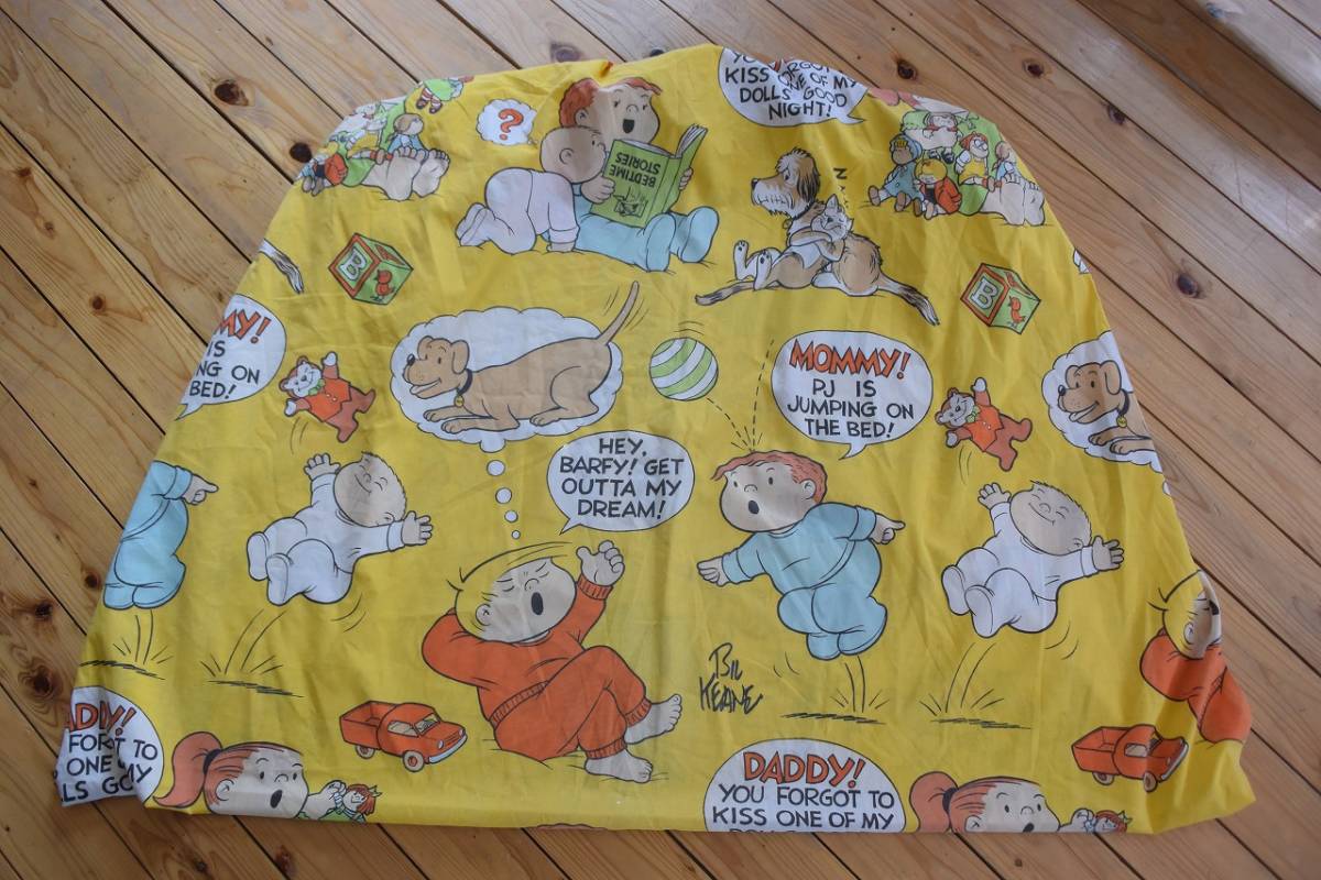 Usaヴィンテージ ベッドシーツ ファミリーサーカス ビル キーン リメイク生地 素材 ボックスシーツ キャラクター アメリカ仕入 総柄 B0705 の落札情報詳細 ヤフオク落札価格情報 オークフリー スマートフォン版