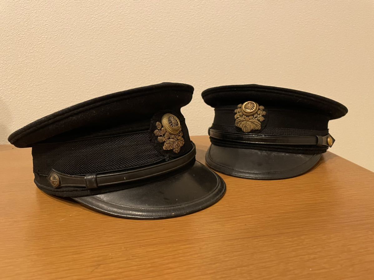 傷や汚れあり】戦前 国鉄 判任官 奏任官 制帽 セット 実物 軍帽 昭和