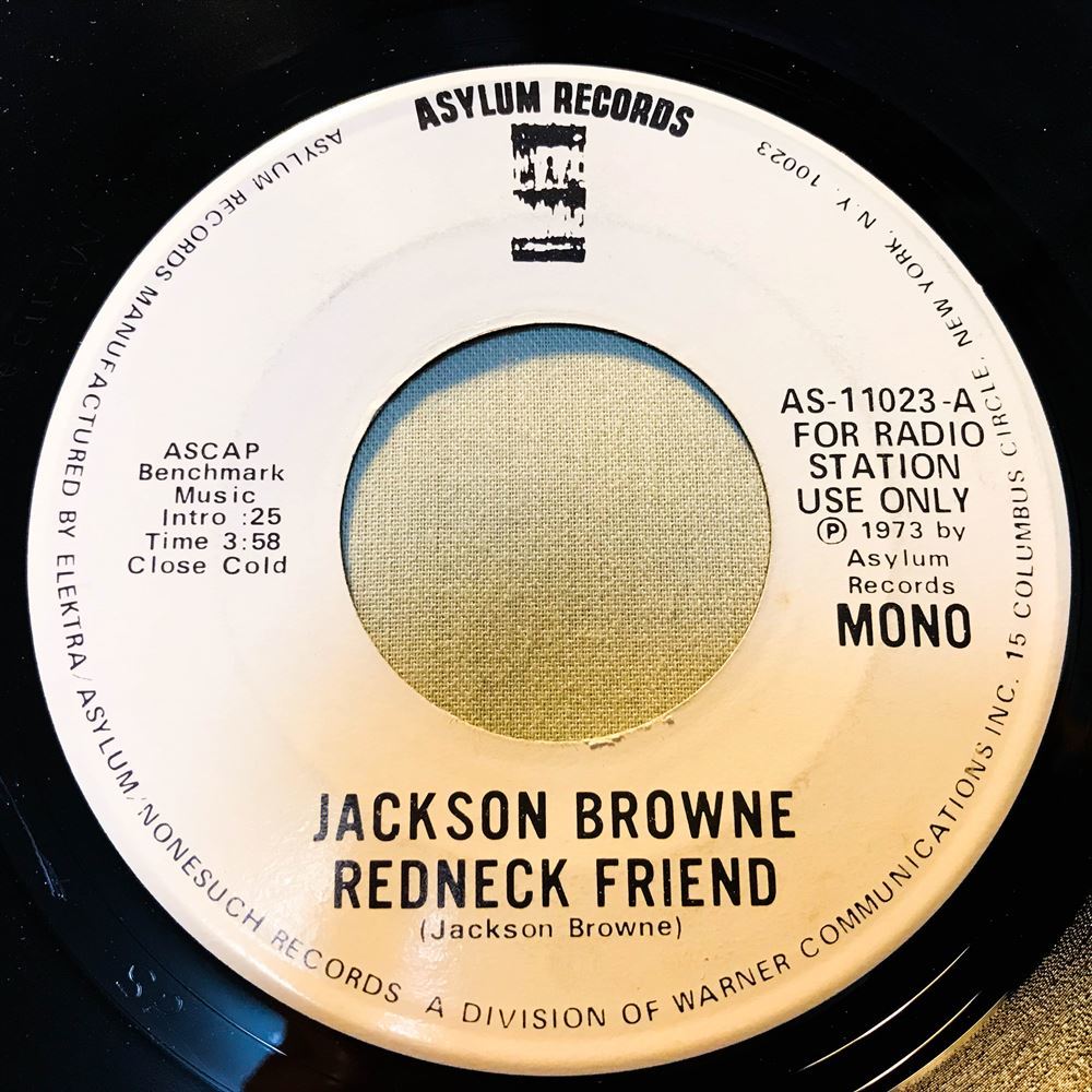 【目立った傷や汚れなし】 US ORG 白プロモ MONO JACKSON BROWNE / REDNECK FRIEND 貴重モノラル音源