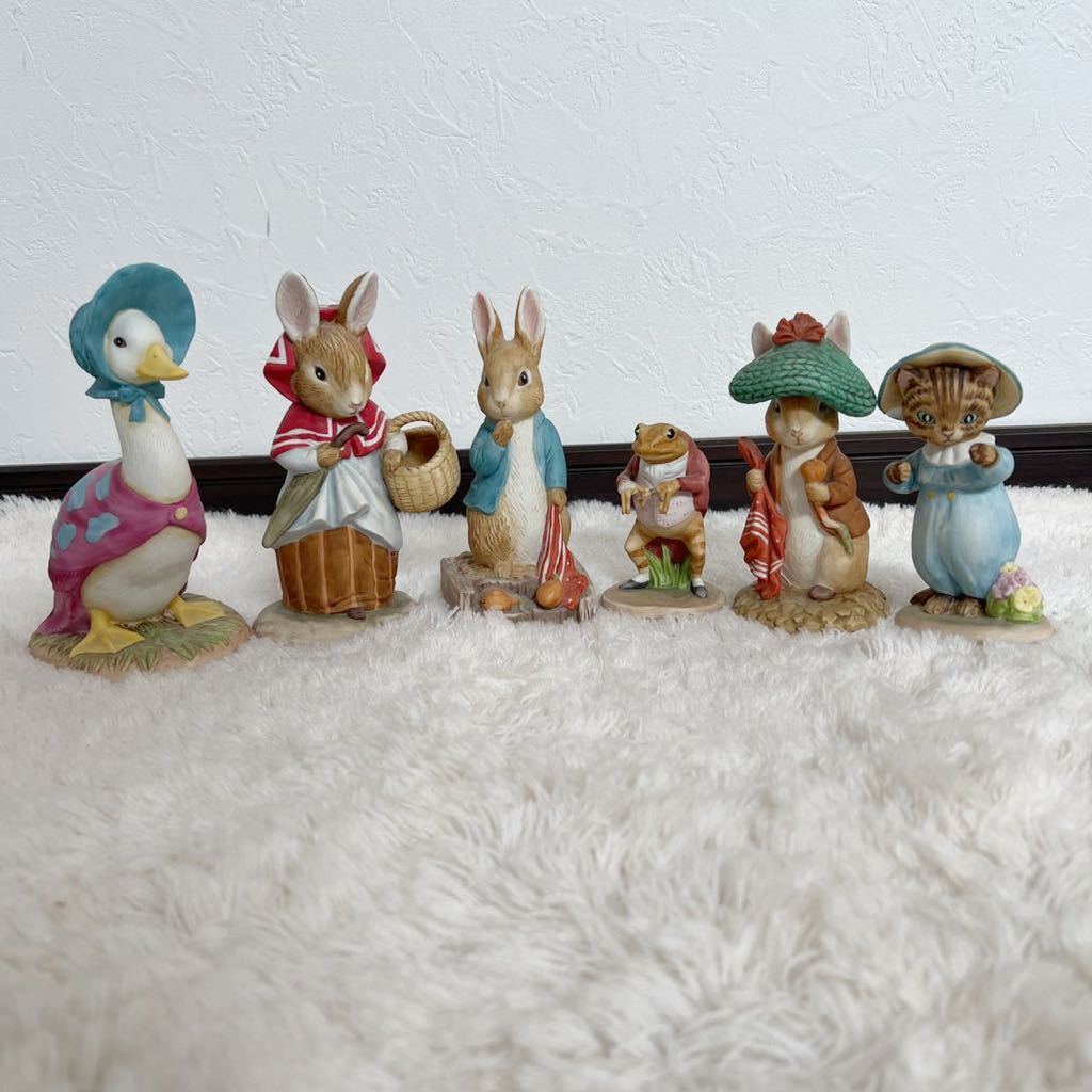 Beatrix Potter　ピーターラビット　陶器製置物　6体セット　2003 やや傷や汚れあり】ピーターラビットThe World of Beatrix Potter ザ