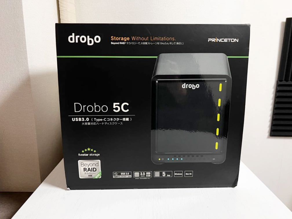 Drobo 5C PDR-5C/Y HDDケース 本体のみ 外付けハードディスク・ドライブ