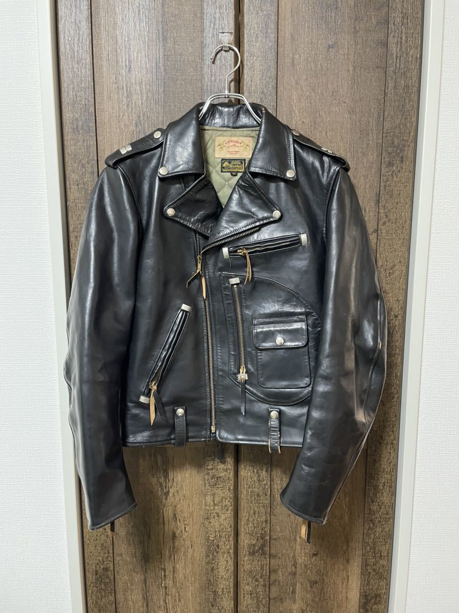美品 70's BATES ベイツ ダブルライダース ジャケット ブラック size ...