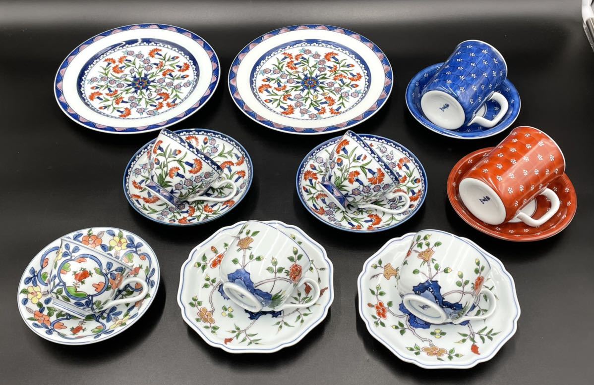 ②未使用！源右衛門窯 館林源右衛門 染付プルーン 大皿 深皿 2点セット