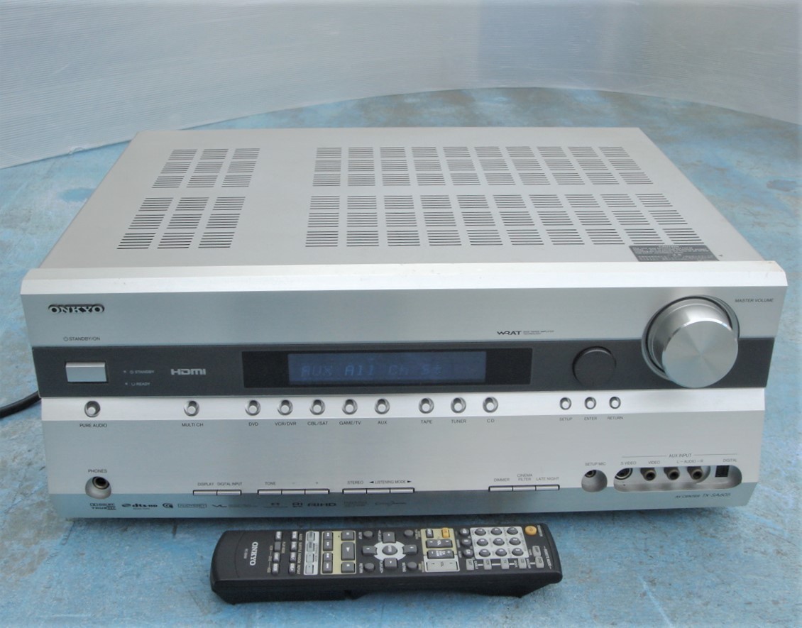 【やや傷や汚れあり】★ONKYO AVセンター 7.1マルチチャンネル/オンキョー AVアンプ リモコン付き/通電OK/【TXSA605