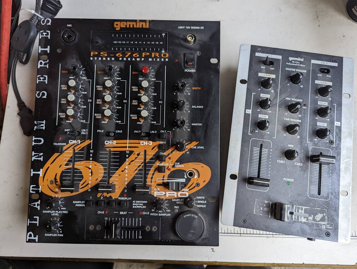 【傷や汚れあり】Sgemini PS676 PRO gemini PS121x DJ ミキサー まとめて 2台 本体のみ ジャンク品の