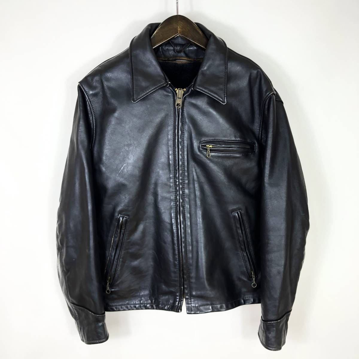 美品 Schott 223US ラムレザー 羊革 レザージャケット 38 schott