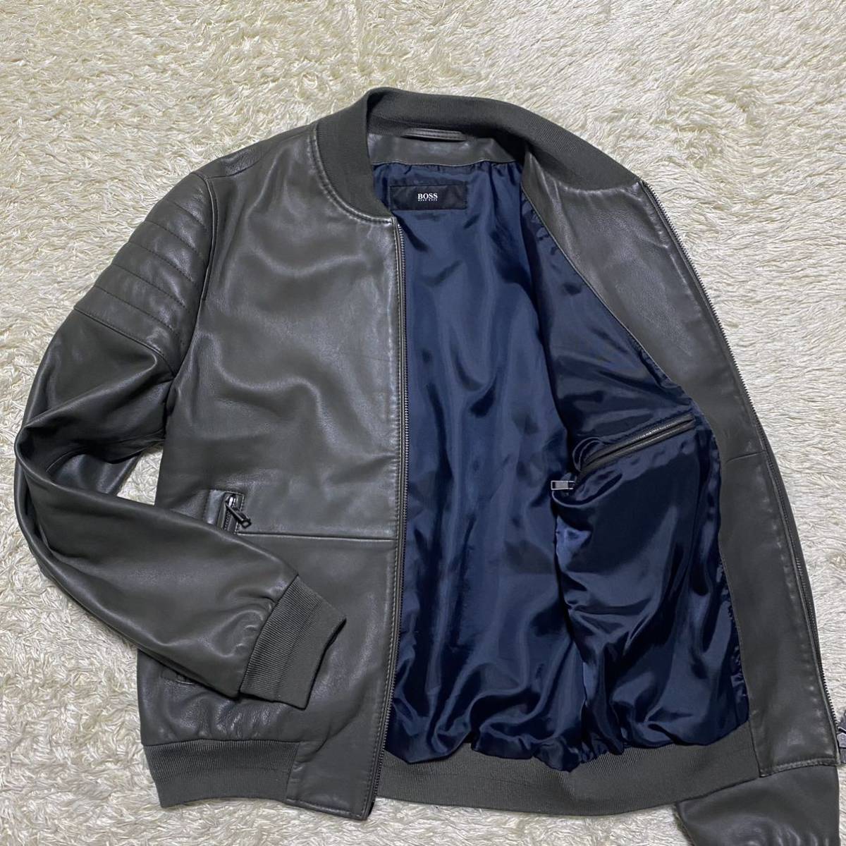 超レア 『HUGO BOSS』本革ジャケット ビンテージ品 【公式通販】