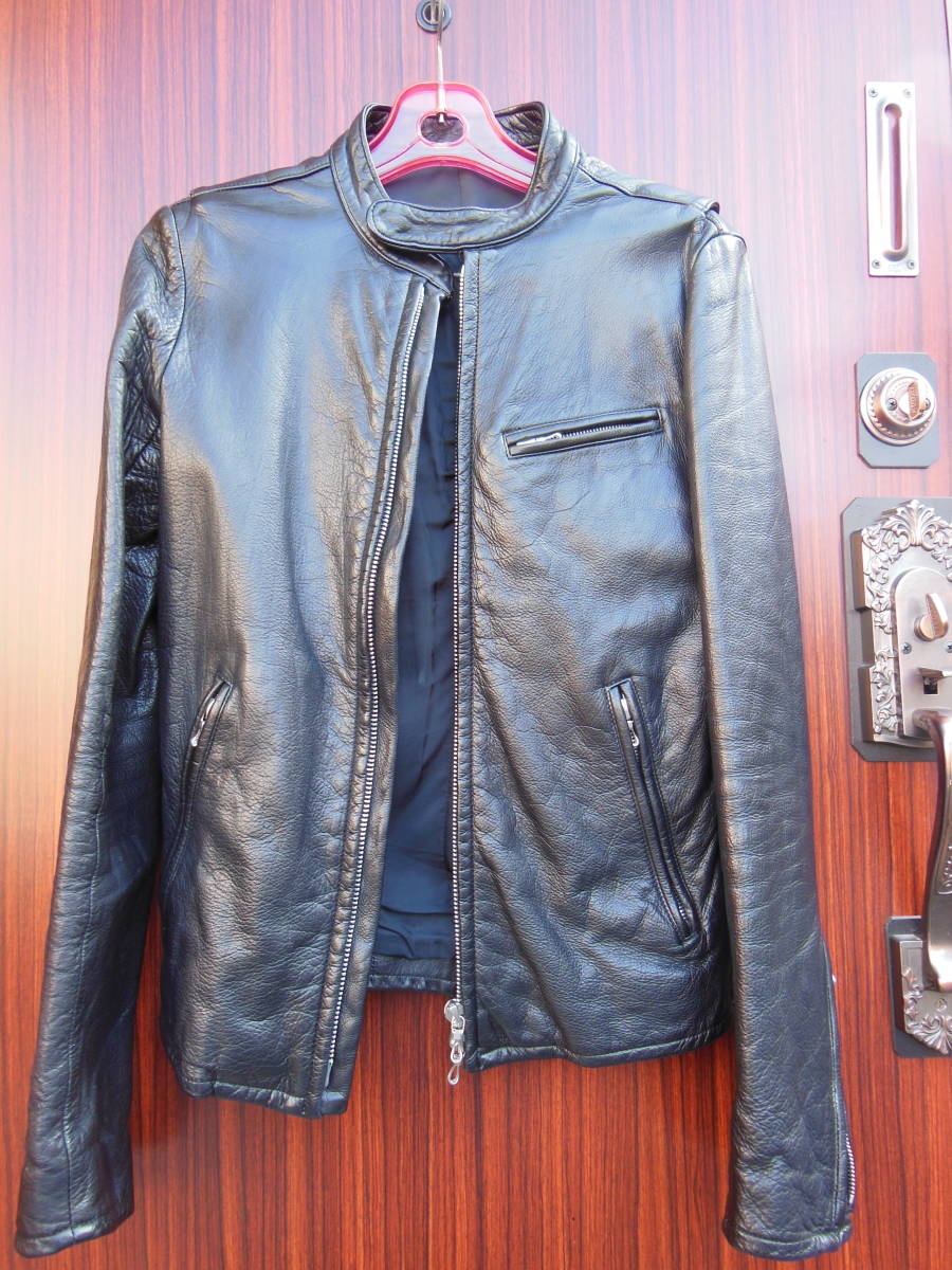 LITHIUM HOMME 黒レザーシングルライダースジャケット 予約商品] LEATHER SINGLE RIDERS JACKET | レザーシングル