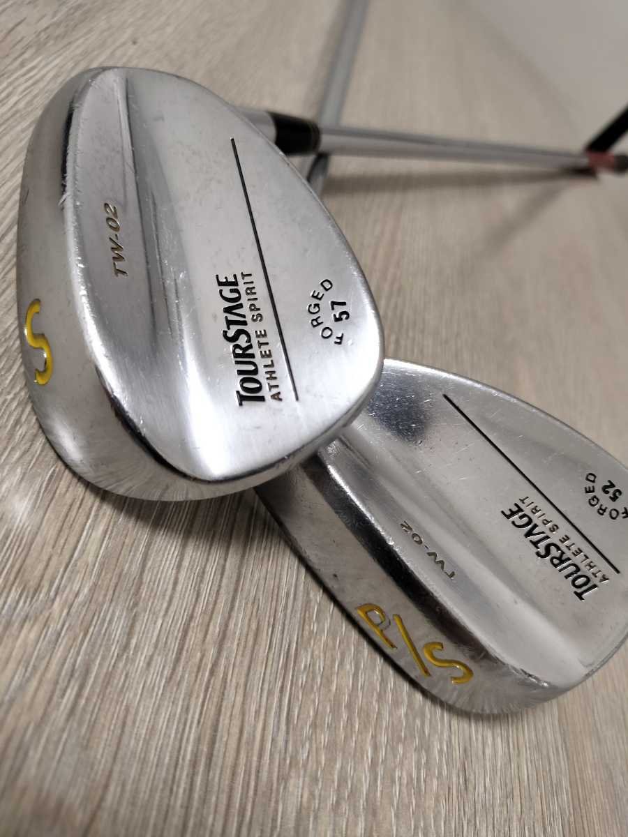傷や汚れあり】ウエッジ2本セット TW-02 TOURSTAGE ATHLETE SPIRIT 52