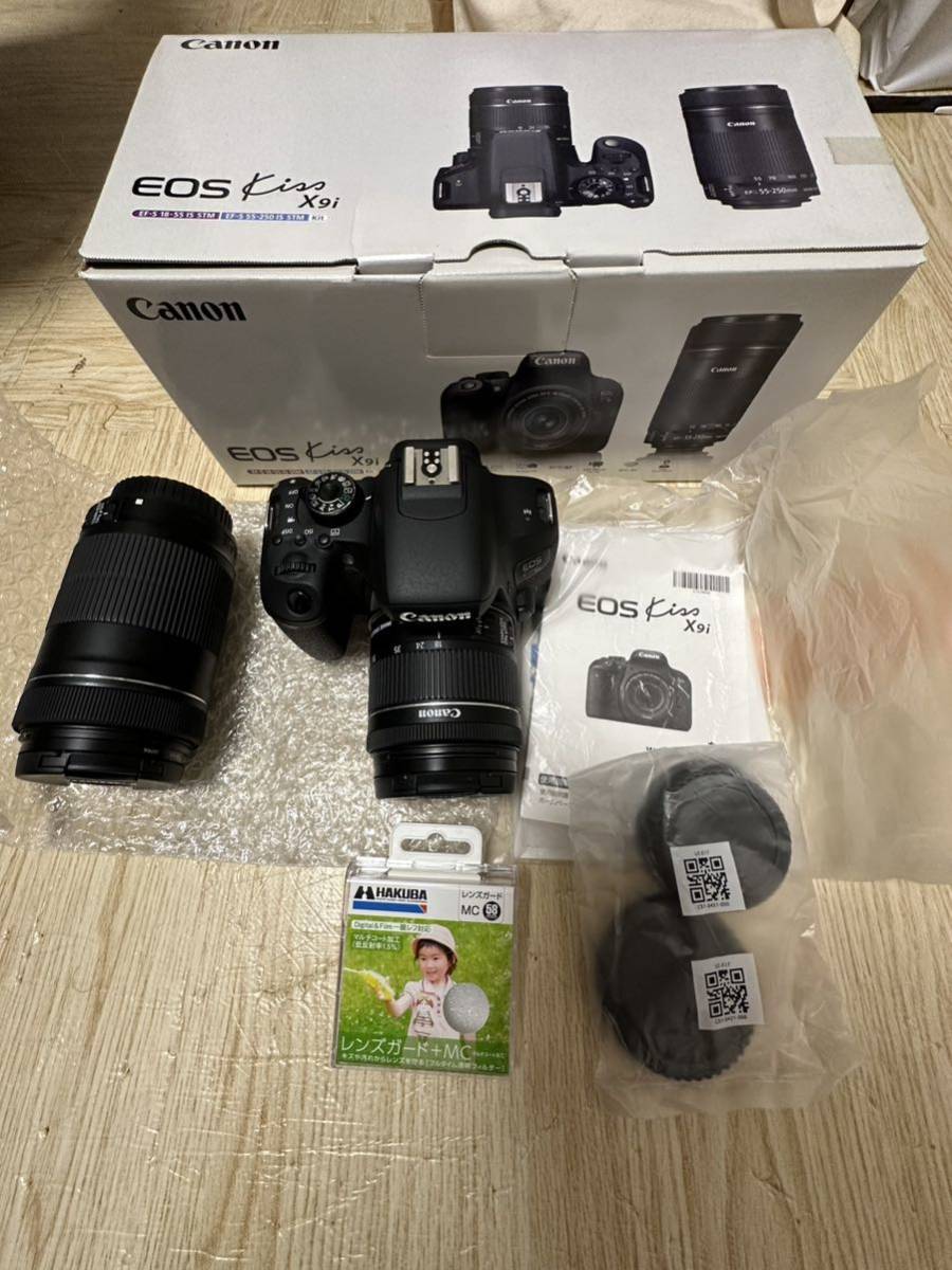 【目立った傷や汚れなし】1円～ Canon キヤノン デジタル一眼レフカメラ EOS Kiss X9i ダブルズームキット 箱付き ※通電確認 ...