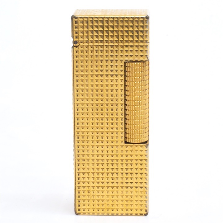 火花確認 dunhill ダンヒルローラーガスライター ブラックゴールド