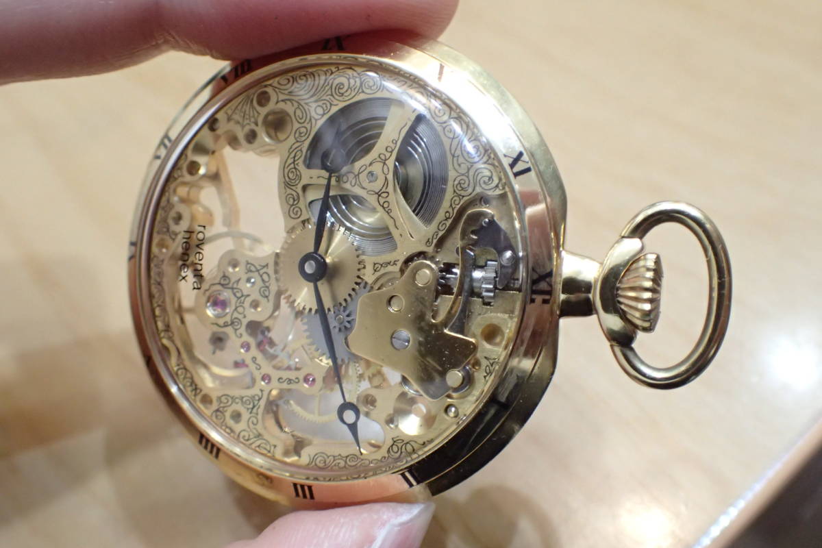 Rowenta Henex 手巻き式スケルトン懐中時計　17 jewels Rowenta Henex 手巻き式スケルトン懐中時計17 jewels